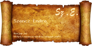 Szencz Endre névjegykártya